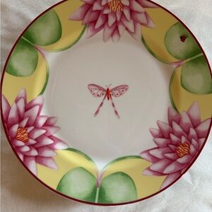 Floral Pink and Yellow Dinner Plate
